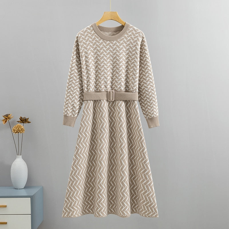Vestido Tricô Luxo com Cinto
