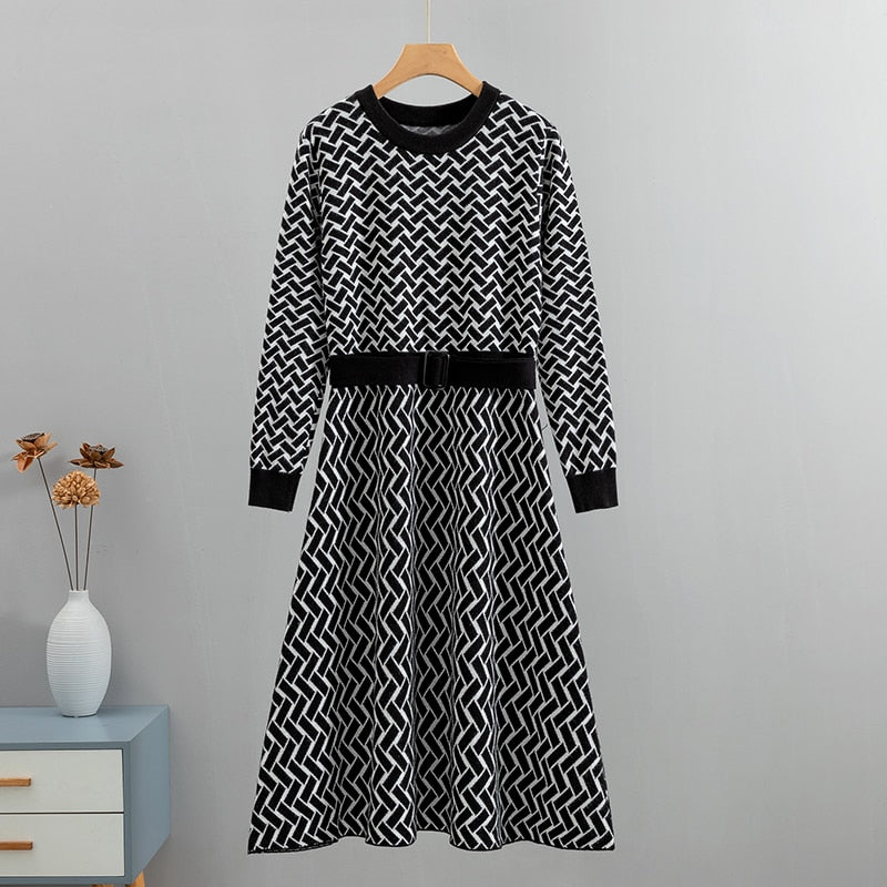 Vestido Tricô Luxo com Cinto