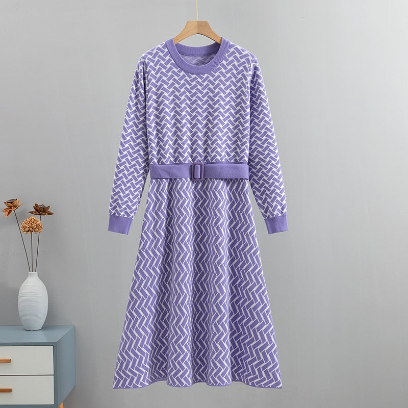 Vestido Tricô Luxo com Cinto