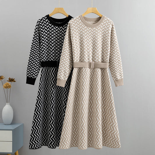 Vestido Tricô Luxo  com Cinto